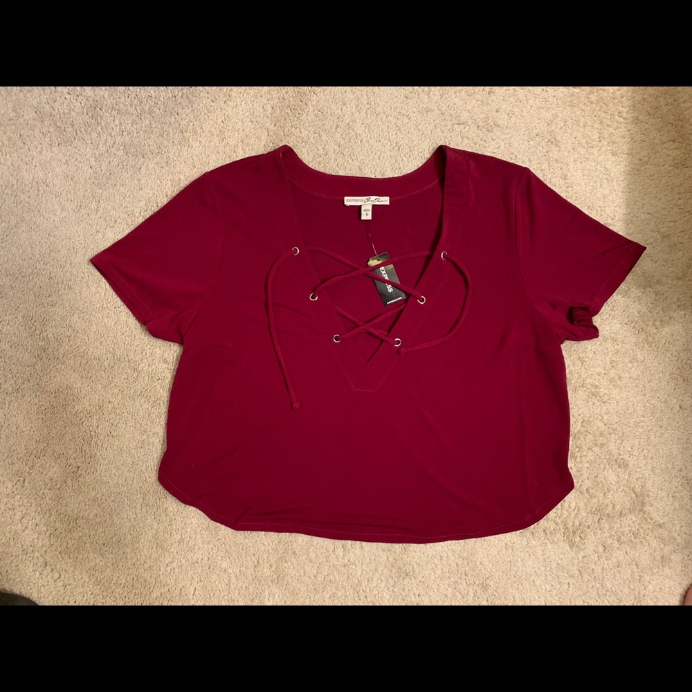 NWT Express Lace up crop top